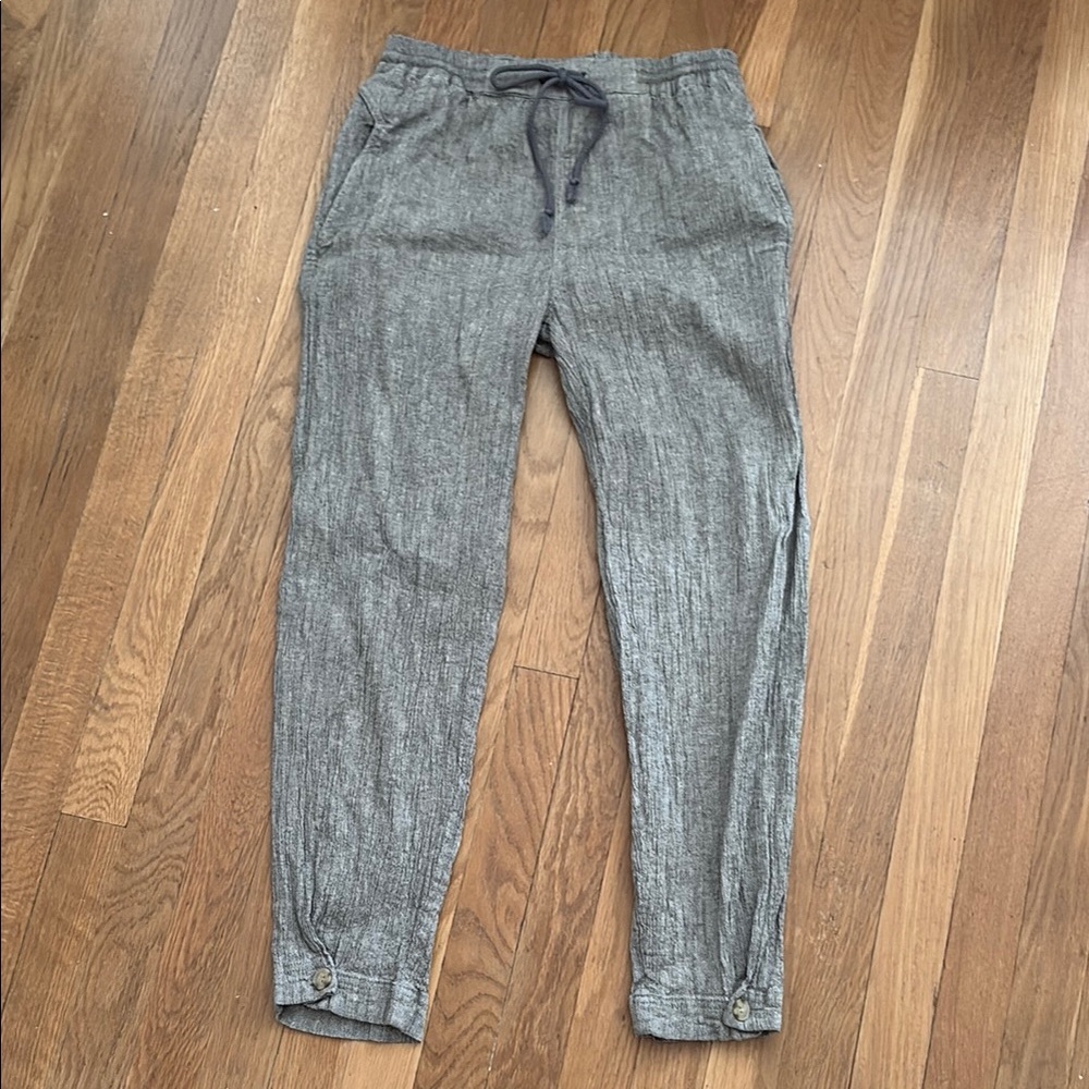Poetry Gray Tapered Cropped Pants with Elastic Waistband